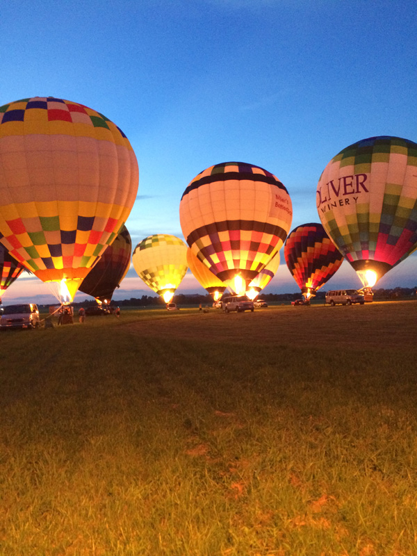 Balloons illuminated during a Glow